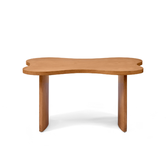 Curved Natural Wood Coffee Table