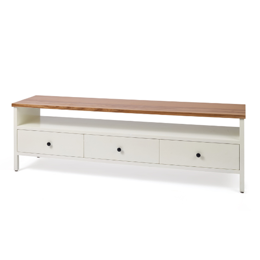Wood & White TV Unit