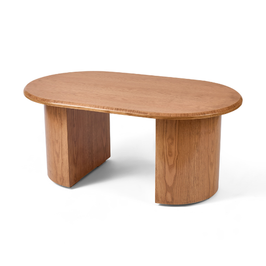 Oval Natural Wood Coffee Table