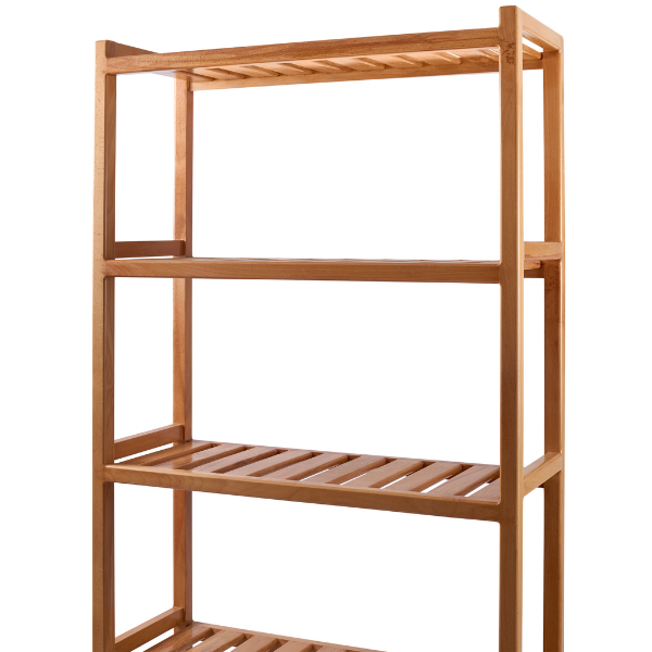 Tall Natural Wood Shelf Unit
