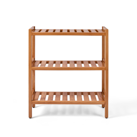 Natural Wood 3-Tier Shelf Unit