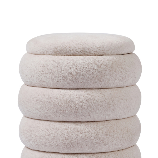 Round Upholstered Pouf