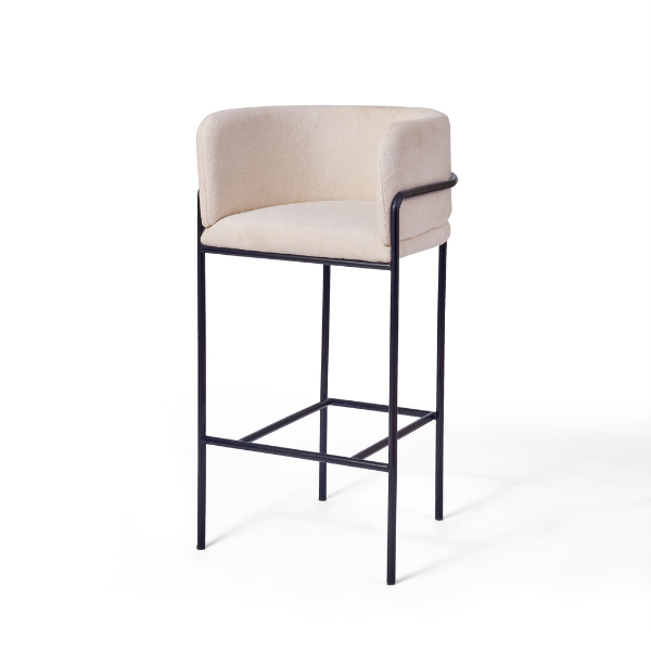 Modern Bar Stool with Upholstered Seat