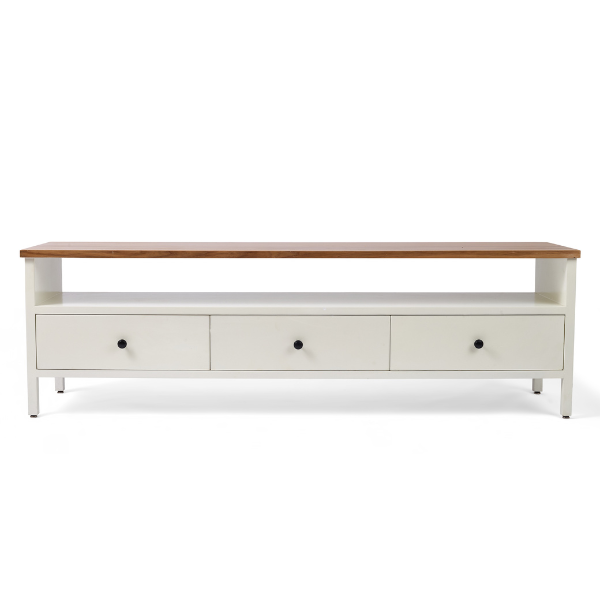 Wood & White TV Unit
