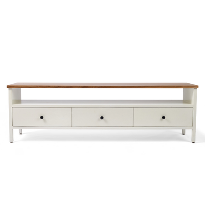 Wood & White TV Unit