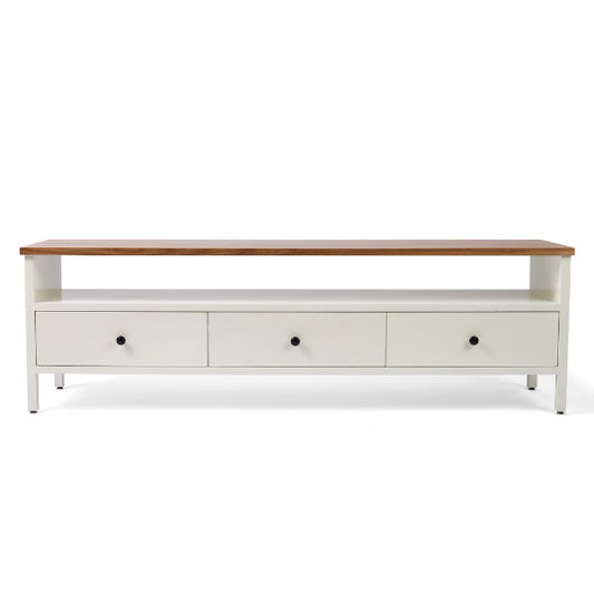 Wood & White TV Unit
