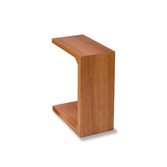 U-Shaped Natural Wood Side Table