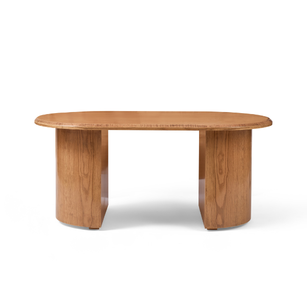 Oval Natural Wood Coffee Table