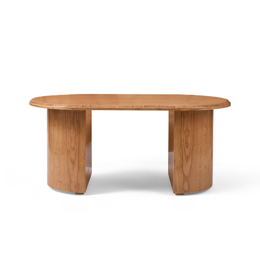 Oval Natural Wood Coffee Table