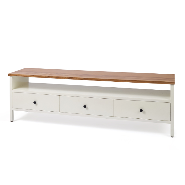 Wood & White TV Unit