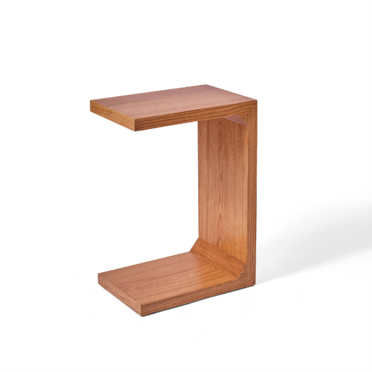 U-Shaped Natural Wood Side Table