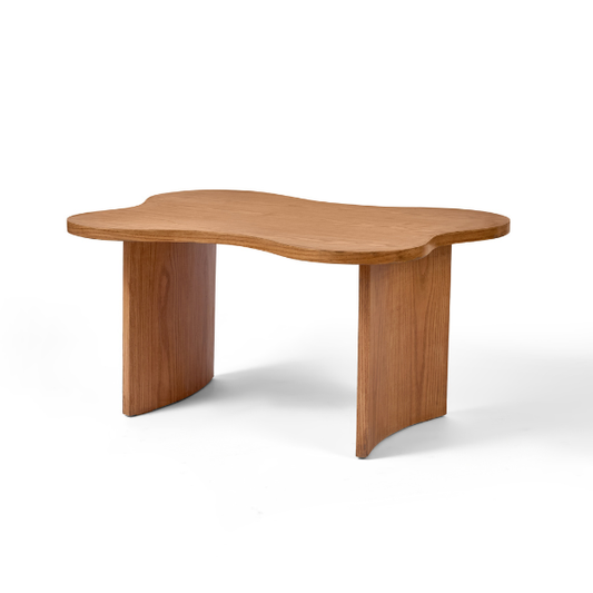 Curved Natural Wood Coffee Table