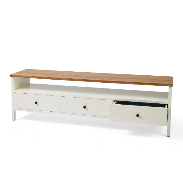Wood & White TV Unit
