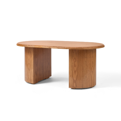 Oval Natural Wood Coffee Table