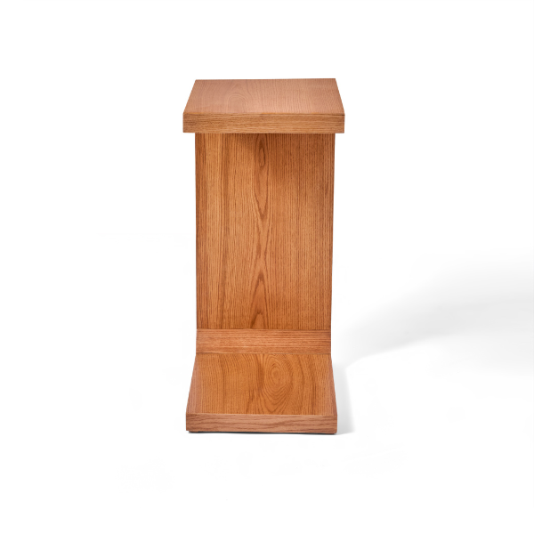 U-Shaped Natural Wood Side Table