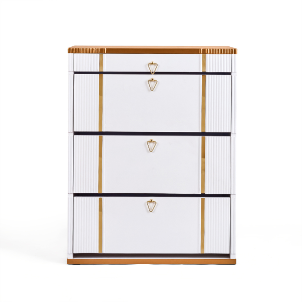 White & Gold Shoe Storage