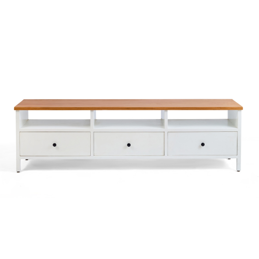 Large Wood & White TV Unit