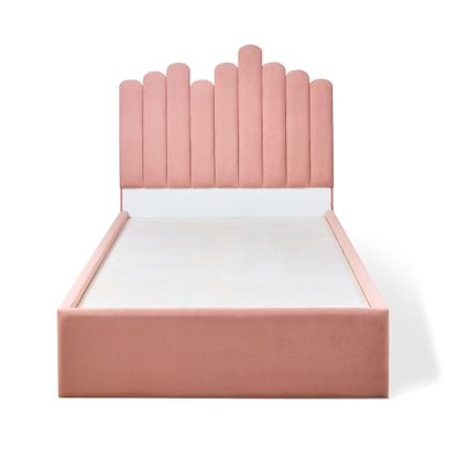 Natural Wood Storage Bed with Hydraulic Lift