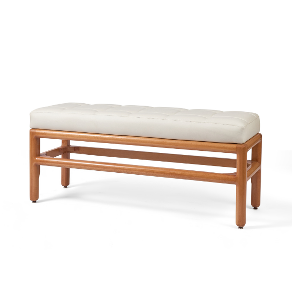 Natural Wood Upholstered Banquette