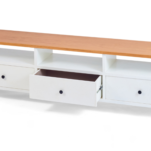 Large Wood & White TV Unit