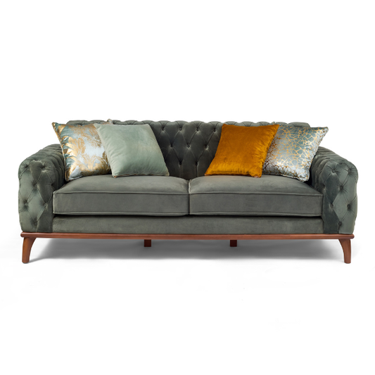 Tufted Velvet 3-Seater Sofa