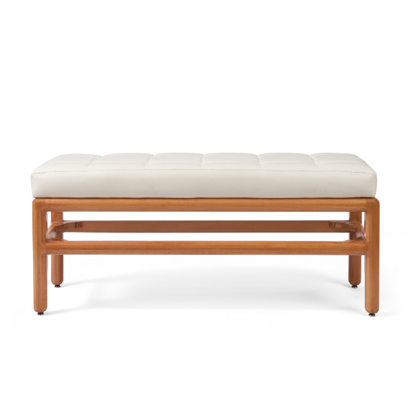 Natural Wood Upholstered Banquette
