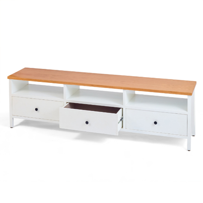 Large Wood & White TV Unit