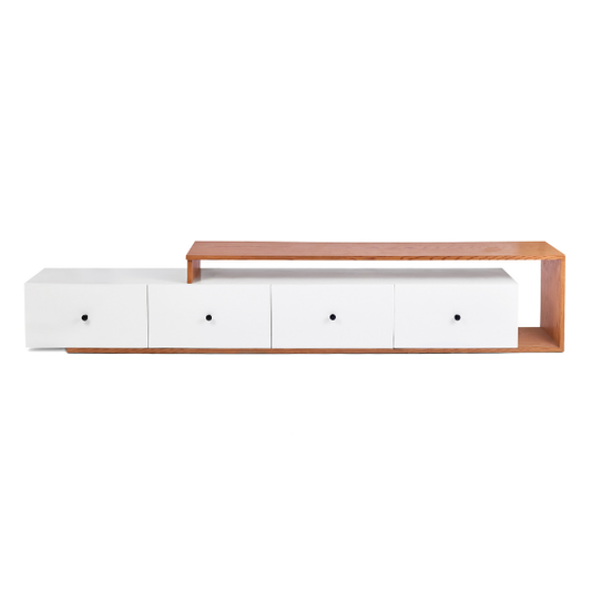 Modern Wood & White TV Unit