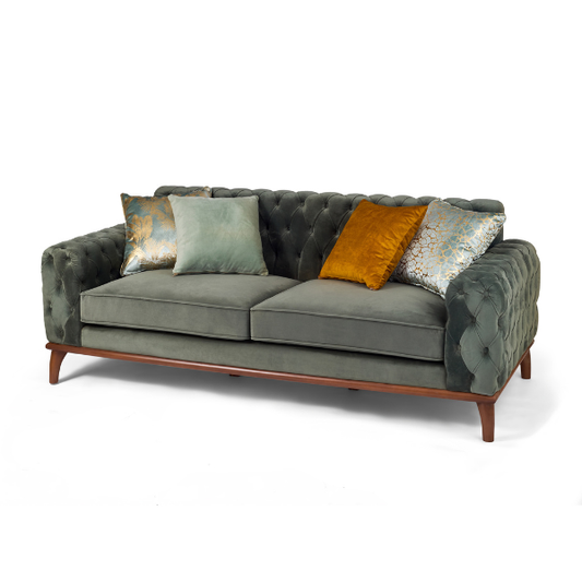 Tufted Velvet 3-Seater Sofa