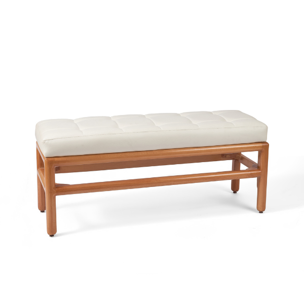 Natural Wood Upholstered Banquette