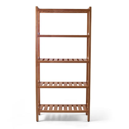 Tall Natural Wood Shelf Unit