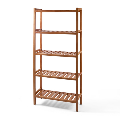Tall Natural Wood Shelf Unit