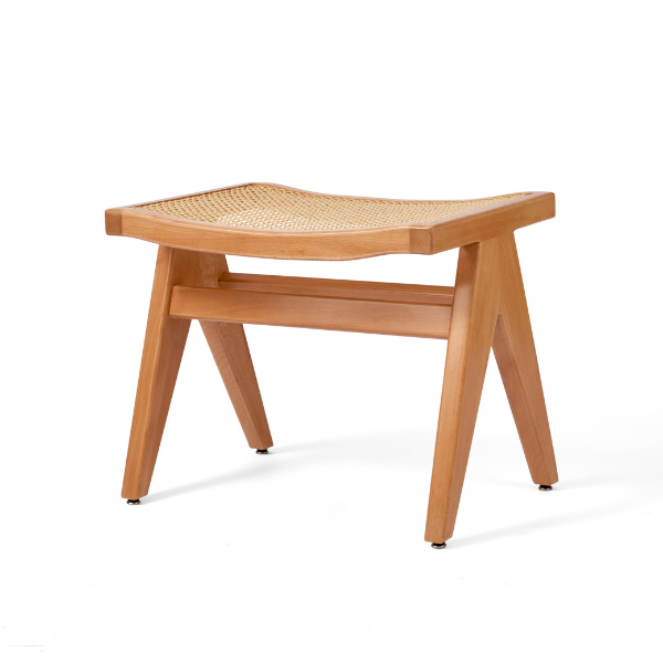 Natural Wood & Rattan Banquette