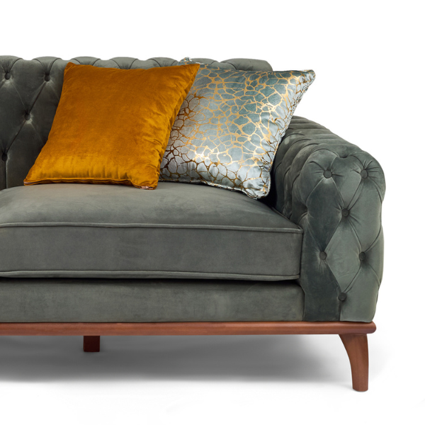 Tufted Velvet 3-Seater Sofa
