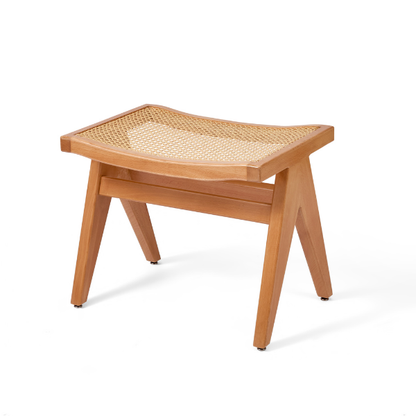 Natural Wood & Rattan Banquette