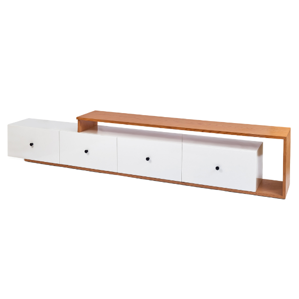 Modern Wood & White TV Unit