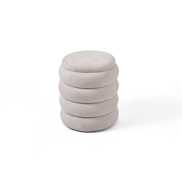 Round Upholstered Pouf