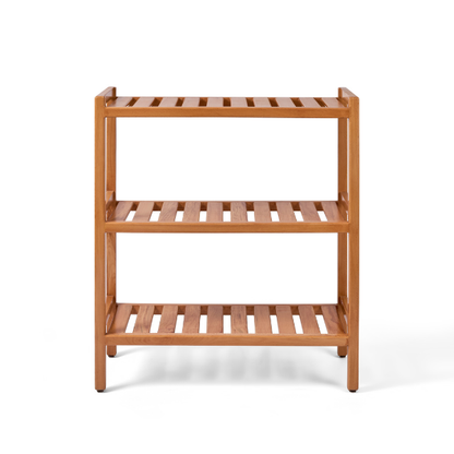 Natural Wood 3-Tier Shelf Unit