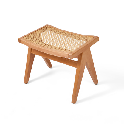 Natural Wood & Rattan Banquette