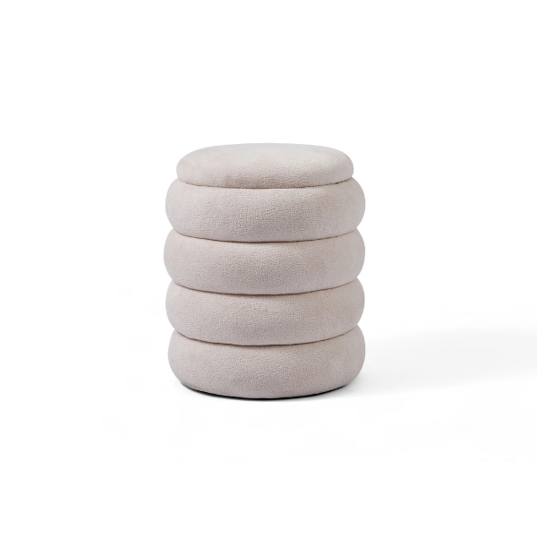 Round Upholstered Pouf