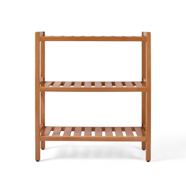 Natural Wood 3-Tier Shelf Unit