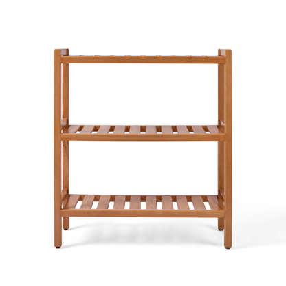 Natural Wood 3-Tier Shelf Unit