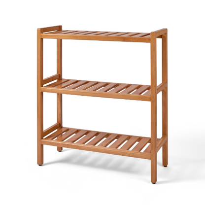 Natural Wood 3-Tier Shelf Unit