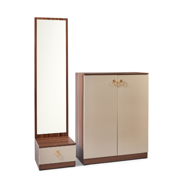 Mirror Shoe Cabinet Set