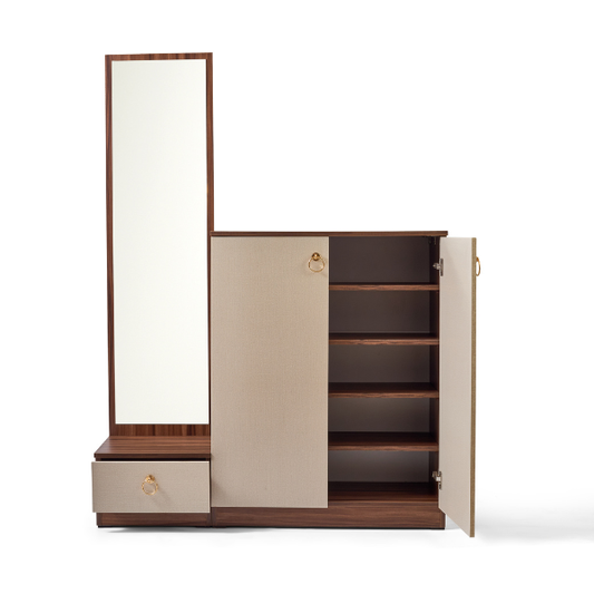 Mirror Shoe Cabinet Set