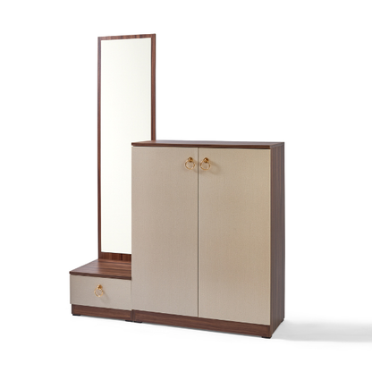 Mirror Shoe Cabinet Set